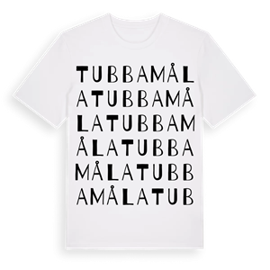 Tubbamåla ordlek t-shirt – ekologisk bomull t-shirt från Pinshirt