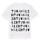 White t-shirt med Tuvamålen ordlek t-shirt