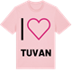 Pink Cotton t-shirt med Jag älskar Tuvan t-shirt stort tryck