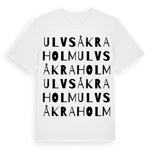 Ulvsåkraholm ordlek t-shirt – ekologisk bomull t-shirt från Pinshirt