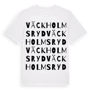 Väckholmsryd ordlek t-shirt – ekologisk bomull t-shirt från Pinshirt