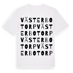 Västerbotorp ordlek t-shirt – ekologisk bomull t-shirt från Pinshirt