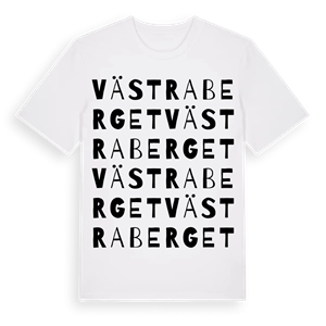 Västra Berget ordlek t-shirt – ekologisk bomull t-shirt från Pinshirt