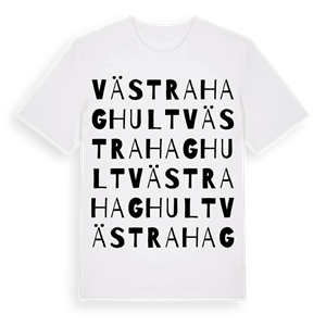 Västra Haghult ordlek t-shirt – ekologisk bomull t-shirt från Pinshirt