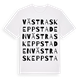 White t-shirt med Västra Skeppstaden ordlek t-shirt