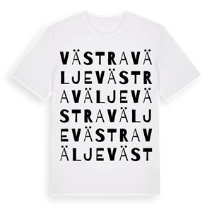 Västra Välje ordlek t-shirt – ekologisk bomull t-shirt från Pinshirt