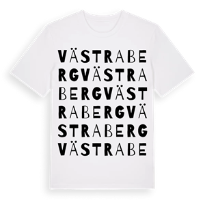 Västraberg ordlek t-shirt – ekologisk bomull t-shirt från Pinshirt