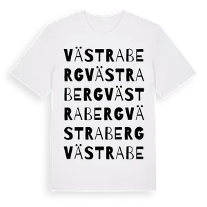 Västraberg ordlek t-shirt – ekologisk bomull t-shirt från Pinshirt