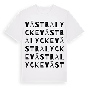 Västralycke ordlek t-shirt – ekologisk bomull t-shirt från Pinshirt