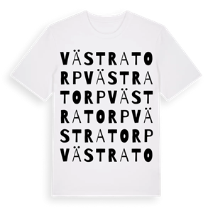 Västratorp ordlek t-shirt – ekologisk bomull t-shirt från Pinshirt