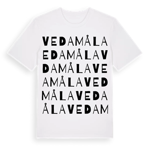 Vedamåla ordlek t-shirt – ekologisk bomull t-shirt från Pinshirt