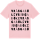 Pink Cotton t-shirt med Vrångaböke ordlek t-shirt