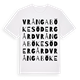 White t-shirt med Vrångaböke södergård ordlek t-shirt