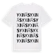 White t-shirt med Yxnäs ordlek t-shirt