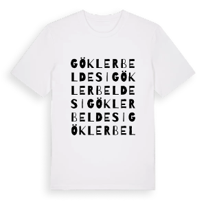 Gökler Beldesi ordlek t-shirt – ekologisk bomull t-shirt från Pinshirt