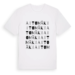 Aitomäki ordlek t-shirt – ekologisk bomull t-shirt från Pinshirt