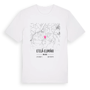 Etelä-Elimäki karta t-shirt – ekologisk bomull t-shirt från Pinshirt