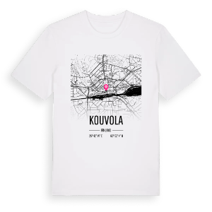 Kouvola karta t-shirt – ekologisk bomull t-shirt från Pinshirt
