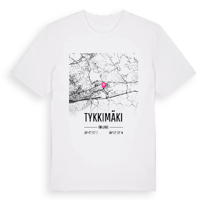 Tykkimäki karta t-shirt – ekologisk bomull t-shirt från Pinshirt