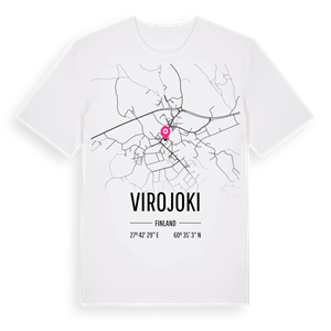 Virojoki karta t-shirt – ekologisk bomull t-shirt från Pinshirt