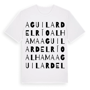 Aguilar del Río Alhama ordlek t-shirt – ekologisk bomull t-shirt från Pinshirt
