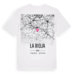 La Rioja karta t-shirt – ekologisk bomull t-shirt från Pinshirt