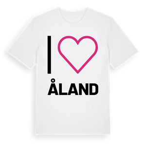Jag älskar Åland t-shirt stort tryck – ekologisk bomull t-shirt från Pinshirt