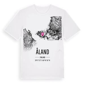 Åland karta t-shirt – ekologisk bomull t-shirt från Pinshirt