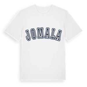 Jomala college t-shirt – ekologisk bomull t-shirt från Pinshirt