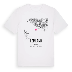 Lemland karta t-shirt – ekologisk bomull t-shirt från Pinshirt