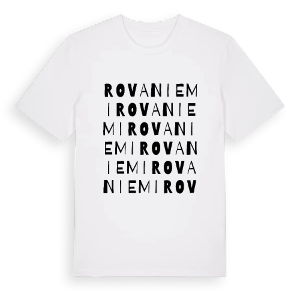 Rovaniemi ordlek t-shirt – ekologisk bomull t-shirt från Pinshirt