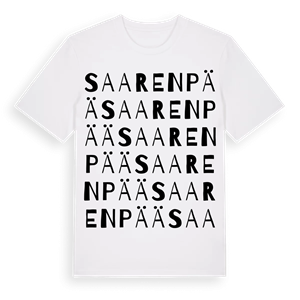 Saarenpää ordlek t-shirt – ekologisk bomull t-shirt från Pinshirt
