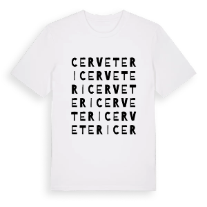 Cerveteri ordlek t-shirt – ekologisk bomull t-shirt från Pinshirt