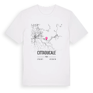 Cittaducale karta t-shirt – ekologisk bomull t-shirt från Pinshirt