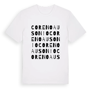 Coreno Ausonio ordlek t-shirt – ekologisk bomull t-shirt från Pinshirt