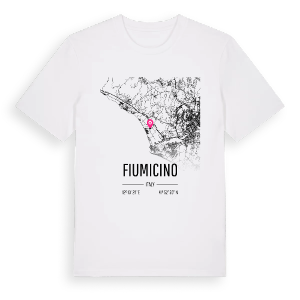 Fiumicino karta t-shirt – ekologisk bomull t-shirt från Pinshirt