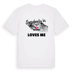 Någon i Frosinone älskar mig t-shirt – ekologisk bomull t-shirt från Pinshirt