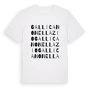 Gallicano nel Lazio ordlek t-shirt – ekologisk bomull t-shirt från Pinshirt