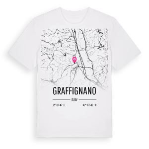Graffignano karta t-shirt – ekologisk bomull t-shirt från Pinshirt