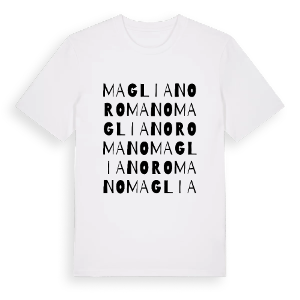 Magliano Romano ordlek t-shirt – ekologisk bomull t-shirt från Pinshirt