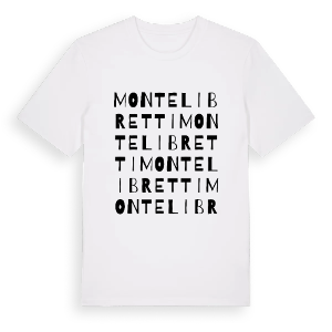 Montelibretti ordlek t-shirt – ekologisk bomull t-shirt från Pinshirt