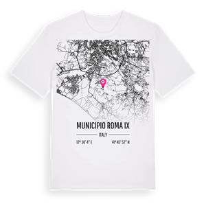 Municipio Roma IX karta t-shirt – ekologisk bomull t-shirt från Pinshirt