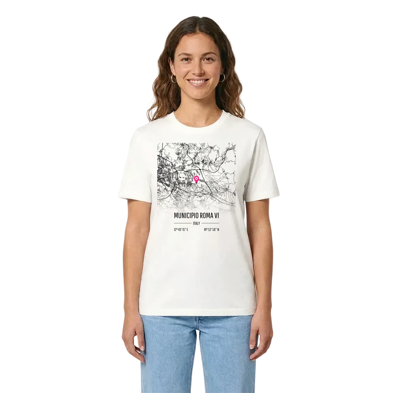 Municipio Roma VI karta t-shirt – White, i miljö