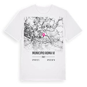 Municipio Roma VI karta t-shirt – ekologisk bomull t-shirt från Pinshirt