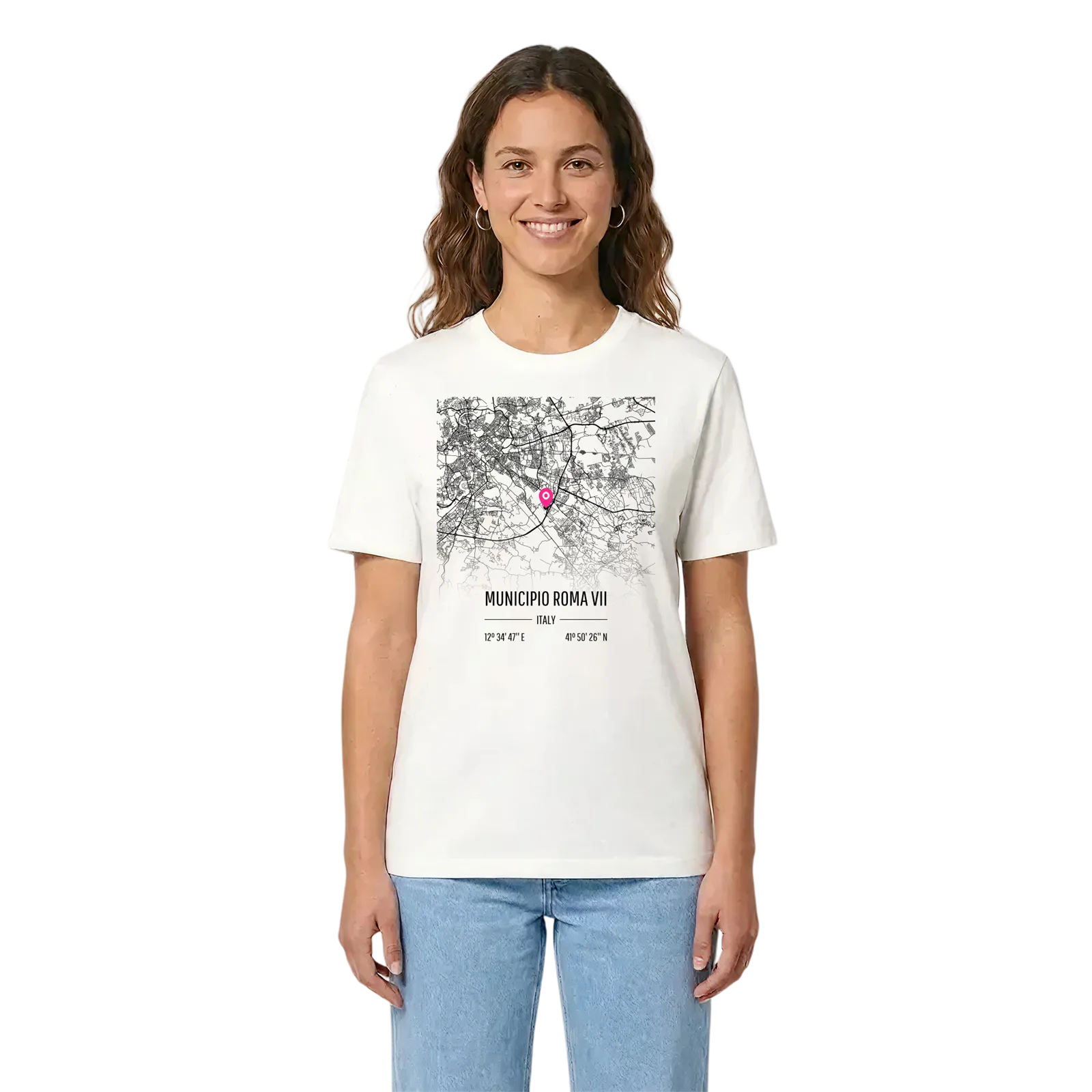 Municipio Roma VII karta t-shirt – White, i miljö