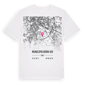 Municipio Roma VIII karta t-shirt – ekologisk bomull t-shirt från Pinshirt