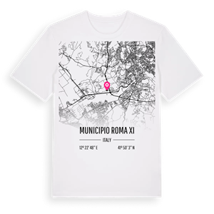 Municipio Roma XI karta t-shirt – ekologisk bomull t-shirt från Pinshirt