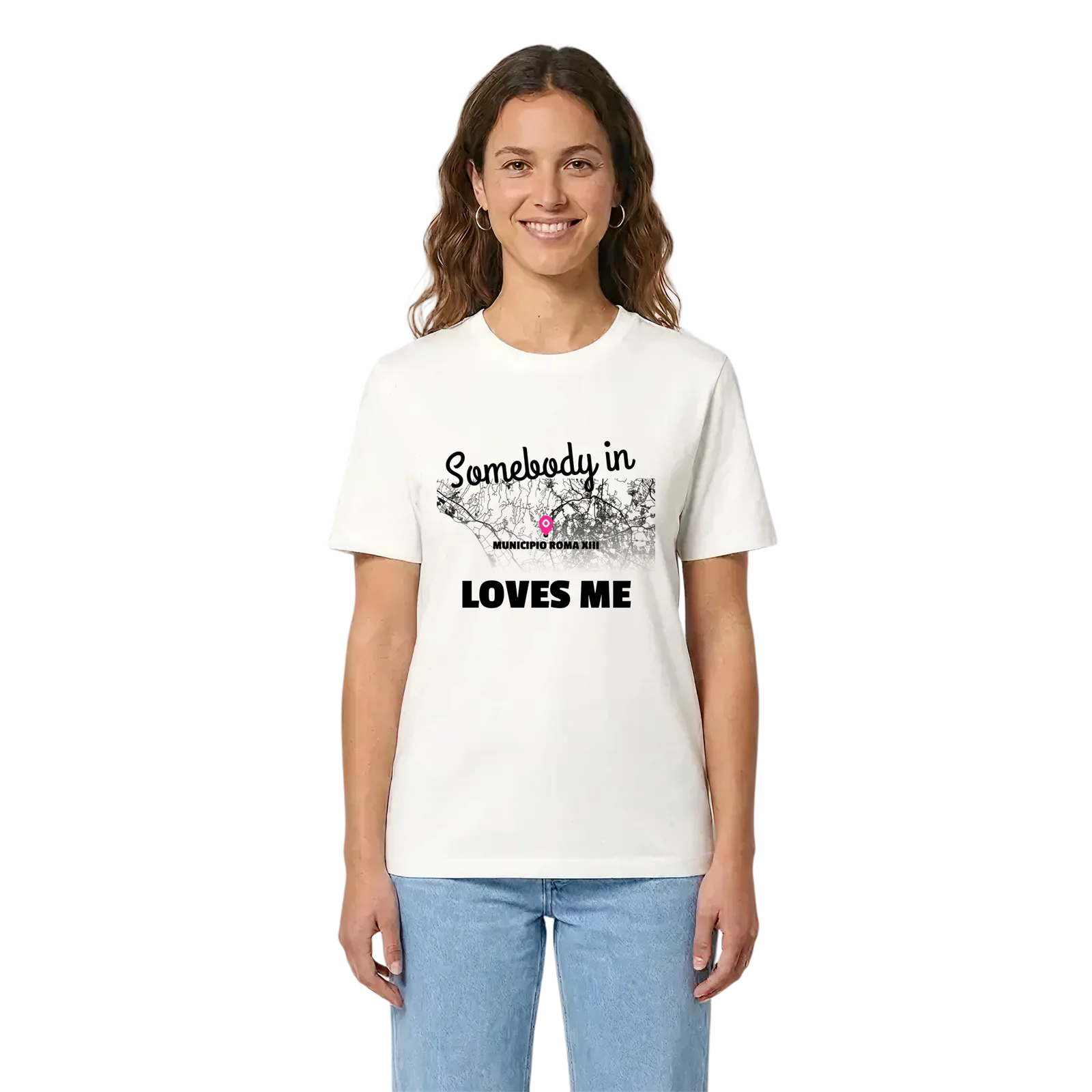 Någon i Municipio Roma XIII älskar mig t-shirt – White, i miljö