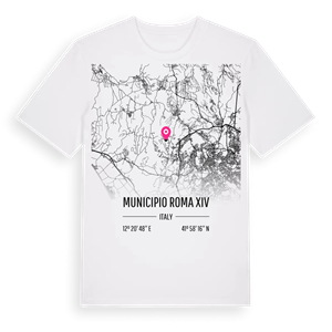 Municipio Roma XIV karta t-shirt – ekologisk bomull t-shirt från Pinshirt