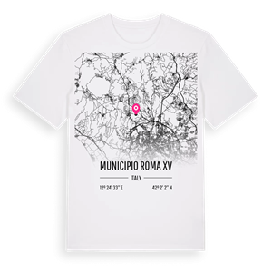 Municipio Roma XV karta t-shirt – ekologisk bomull t-shirt från Pinshirt